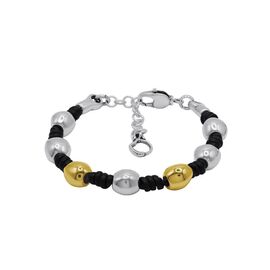 Кожаный браслет с золотом и серебром Ciclon Lira