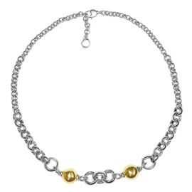 Серебряное колье женское с золотыми вставками Ciclon Sirio