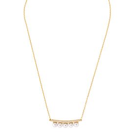 Золотое колье с подвесками из жемчуга Majorica Fine Silver