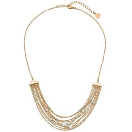 Золотое колье с круглым жемчугом Majorica Gatsby