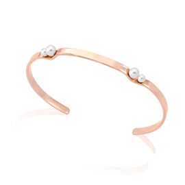 Жесткий браслет женский c золотом и органическим жемчугом Majorica Bejart