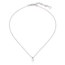 Серебряный кулон на цепи с белым жемчугом и цирконием Cies Majorica