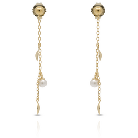 Серебряные серьги-подвески с органическим жемчугом Majorica Romea