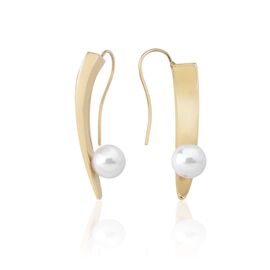 Золотые серьги с белым жемчугом Majorica Silfide