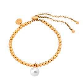 Золотой браслет с белым жемчугом Majorica Atlas