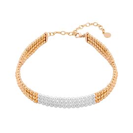 Золотое колье-чокер с белым жемчугом Majorica Atlas