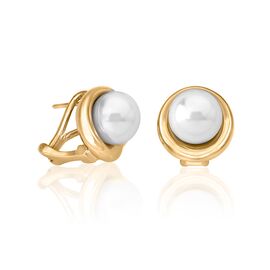 Золотые серьги женские с органическим жемчугом  Majorica Margot
