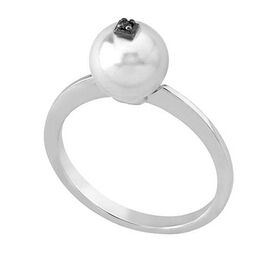 Серебряное кольцо женское с жемчугом DIAMOND Majorica, Размер (мм): 16,85