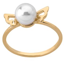 Золотое кольцо женское с жемчугом Fine Silver, Размер (мм): 16,5
