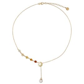 Золотое колье с жемчугом и муранским стеклом Majorica Muran