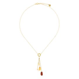 Золотое колье с жемчугом и муранским стеклом Majorica Murano