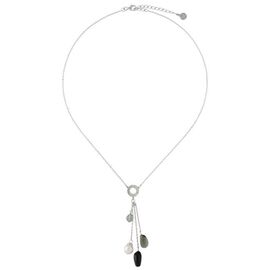 Серебряное колье с жемчугом и муранским стеклом Majorica Murano