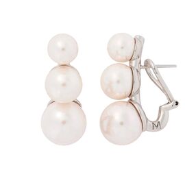Серебряные серьги с жемчугом Majorica Twins & triplets