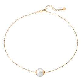 Золотое колье с органическим жемчугом Majorica Basic