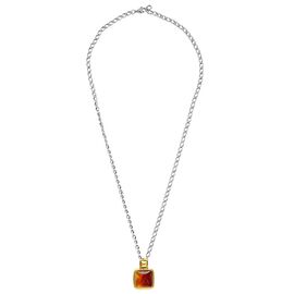 Серебряное колье с подвеской из муранского стекла Ciclon Kubik