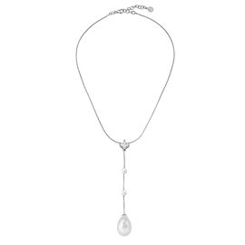 Серебряное колье с органическим жемчугом и фианитами Majorica Rosa