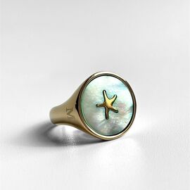 Золотое кольцо женское Majorica Symbols, Размер (мм): 17,5