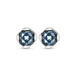 Серебряные серьги с кристаллом Сваровски UNOde50 Aura Blue