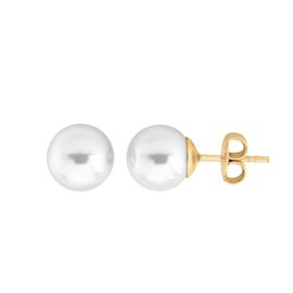 Золотые серьги с жемчугом Majorica Gold Sparkle