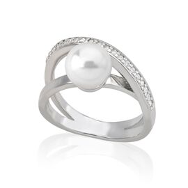 Серебряное кольцо женское с органическим жемчугом Majorica Exquisite, Размер (мм): 18,8