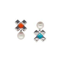 Серебряные серьги с жемчугом Majorica Unisex