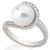 Серебряное кольцо женское с органическим жемчугом и кубиками циркония Exquisite Majorica, Размер (мм): 17,5