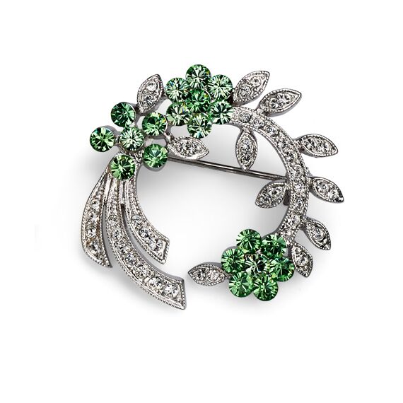 Брошь с камнями Сваровски Oliver Weber Garland Peridot