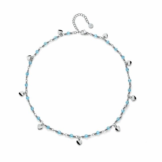 Колье женское с камнями Сваровски Oliver Weber Freak aqua shimmer