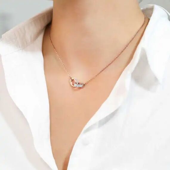 Женское колье с золотом и кристаллами Сваровски Oliver Weber Couple, изображение 3