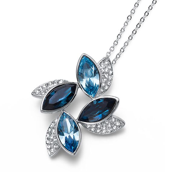 Кулон с кристаллами Сваровски Oliver Weber Leaf Blue