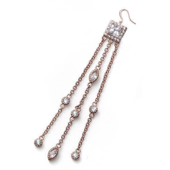 Золотые серьги с цирконием Oliver Weber Reason, изображение 2