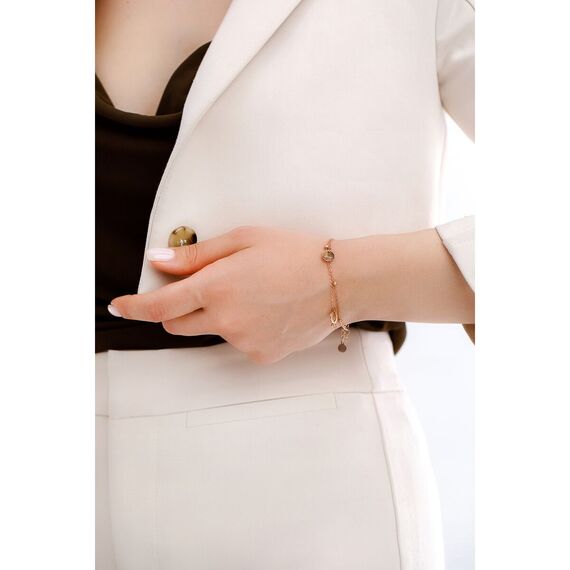 Золотой браслет на руку с кристаллами Сваровски Oliver Weber Connected, изображение 2