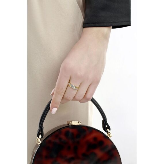 Золотое кольцо с кристаллами Сваровски Oliver Weber Real, Размер (мм): 18,3, изображение 2