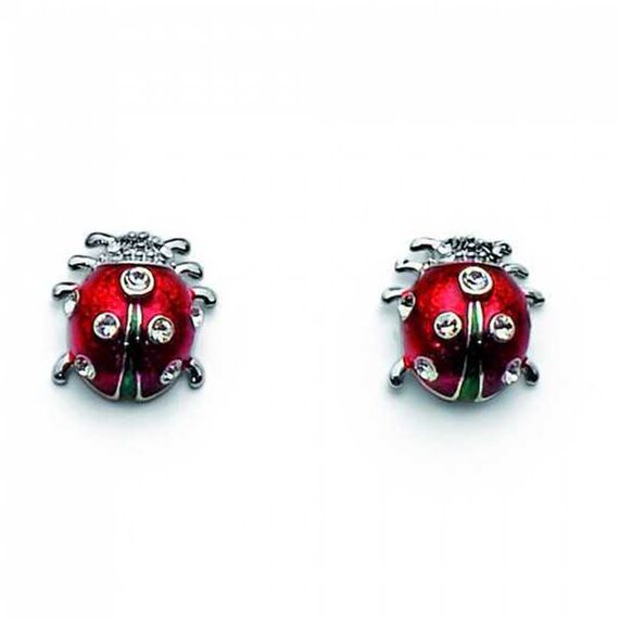 Женские серьги с кристаллами Сваровски Божья коровка Oliver Weber Ladybug