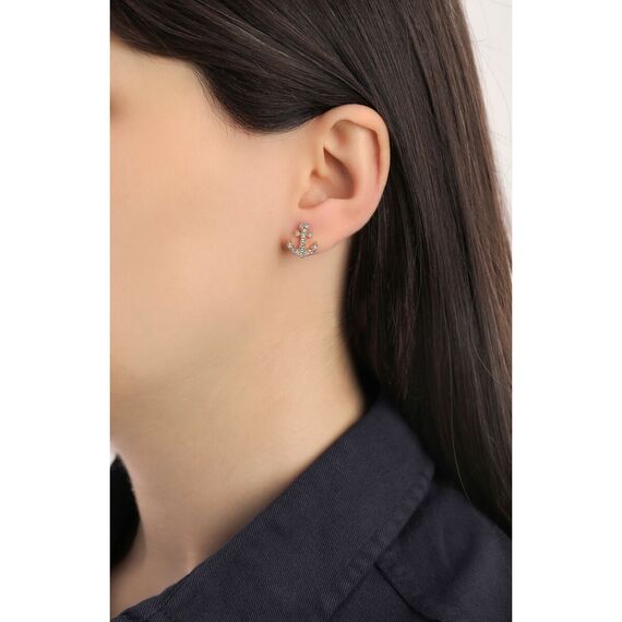 Женские серьги с кристаллами Сваровски Якорь Oliver Weber Anchor, изображение 2