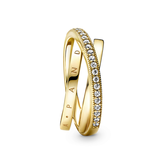 Золотое кольцо женское с камнями Pandora Shine, Размер (мм): 15,5, изображение 2