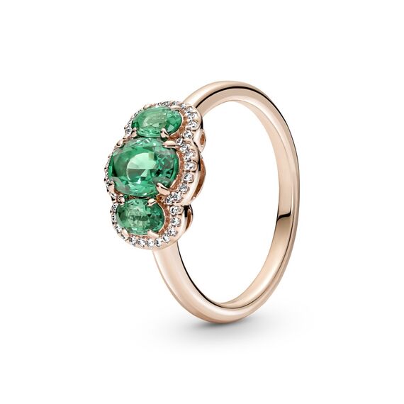Женское кольцо с золотом и цирконием Three Stone Vintage Pandora Moments, Размер (мм): 16,5