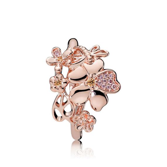 Женское кольцо с золотом и цирконием Полевые цветы Pandora Moments, изображение 2