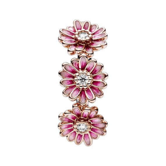 Кольцо женское с золотом и эмалью Розовые маргаритки Pandora Moments, изображение 3