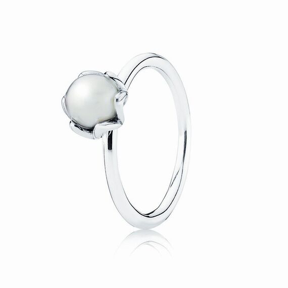 Серебряное кольцо с круглым жемчугом Pandora Moments, Размер (мм): 17,5