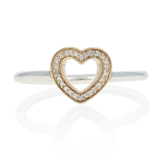 Серебряное кольцо с кристаллами Сердце Pandora, изображение 2