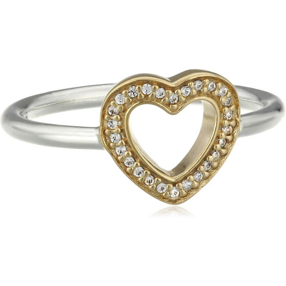 Серебряное кольцо с кристаллами Сердце Pandora, изображение 3