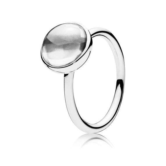 Серебряное кольцо женское с кристаллом Цветная капля Pandora, Размер (мм): 15,5