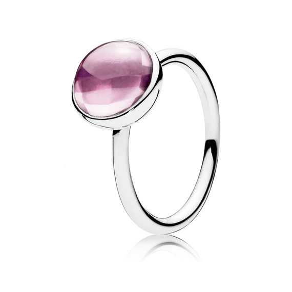 Серебряное кольцо женское с кристаллом Цветная капля Pandora, Размер (мм): 15,5