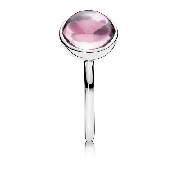 Серебряное кольцо женское с кристаллом Цветная капля Pandora, Размер (мм): 19, изображение 4