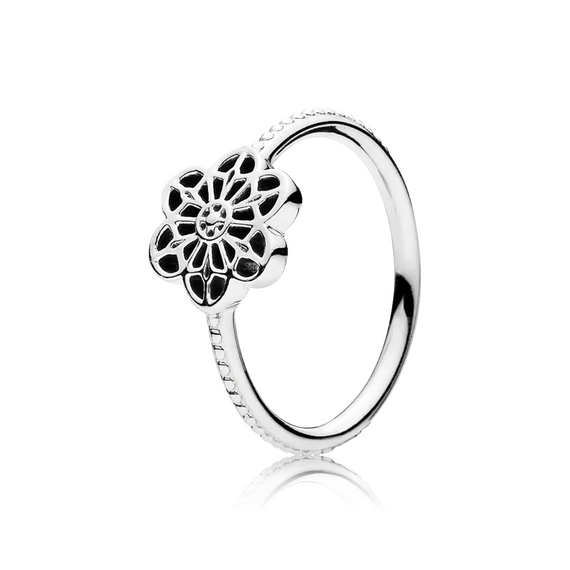Серебряное кольцо женское Цветочное кружево Pandora, Размер (мм): 15