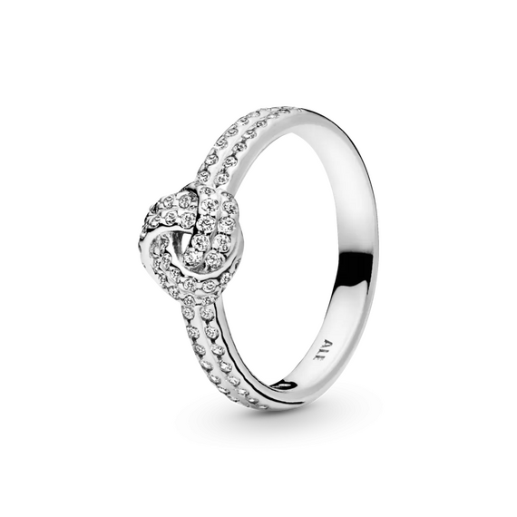 Серебряное кольцо женское с кристаллами Узы любви Pandora