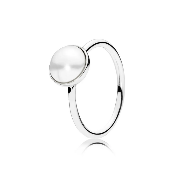 Серебряное кольцо с жемчугом Светящаяся капелька Pandora, Размер (мм): 15,5