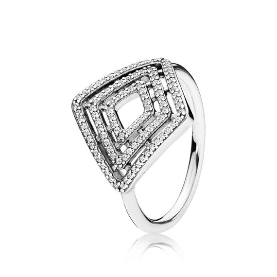 Серебряное кольцо с циркониями Геометрия Pandora Moments