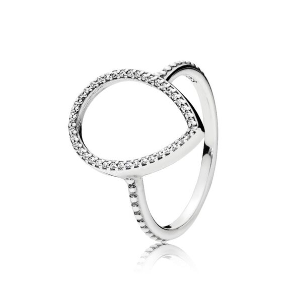 Серебряное кольцо женское с фианитами Pandora Moments
